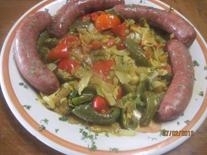 Saucises de toulouse aux legumes