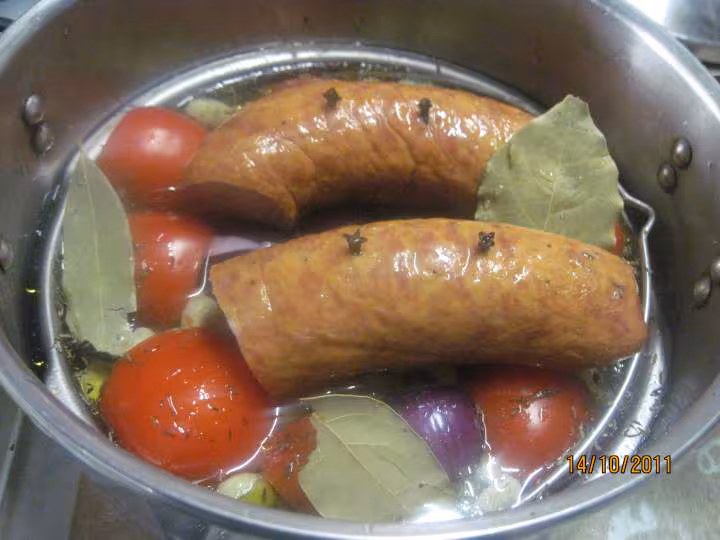 Saucisse fumee aux feves