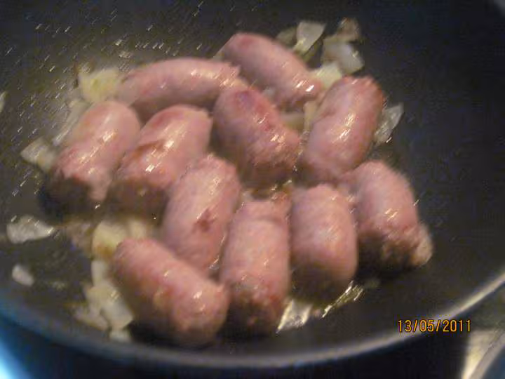 Saucisses de toulouse aux legumes et basilic