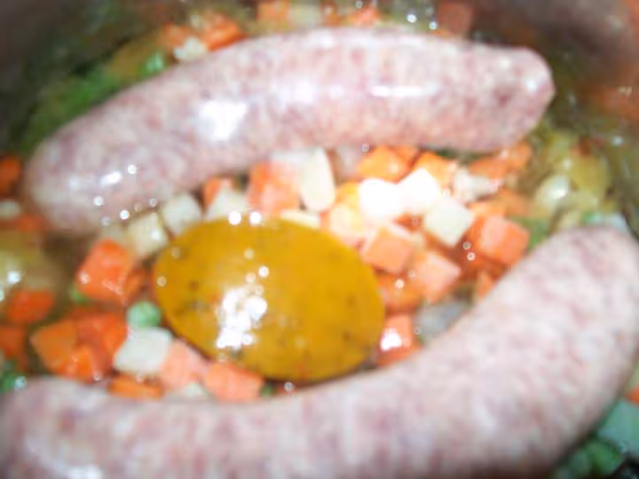 Saucisses de toulouse aux petits legumes