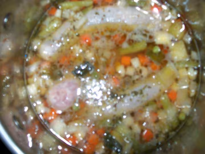 Saucisses de toulouse aux petits legumes