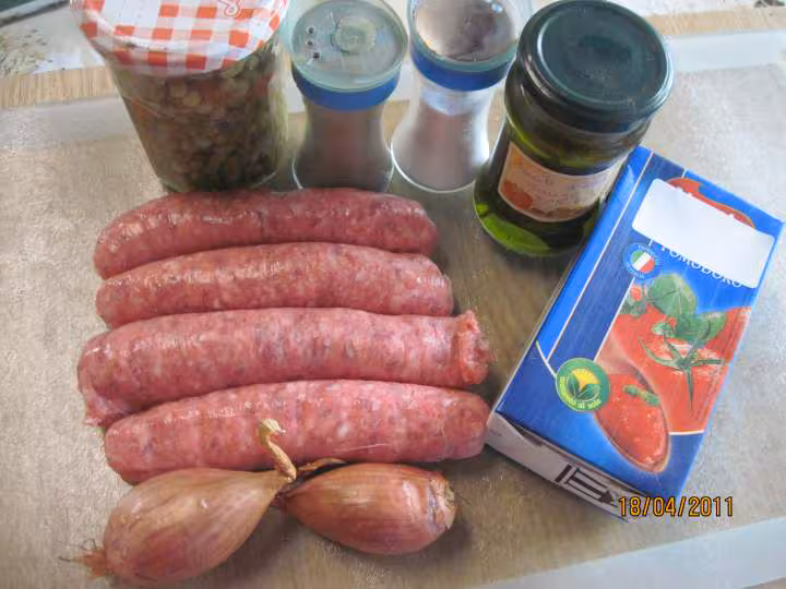 Saucisses de toulouse aux petits legumes
