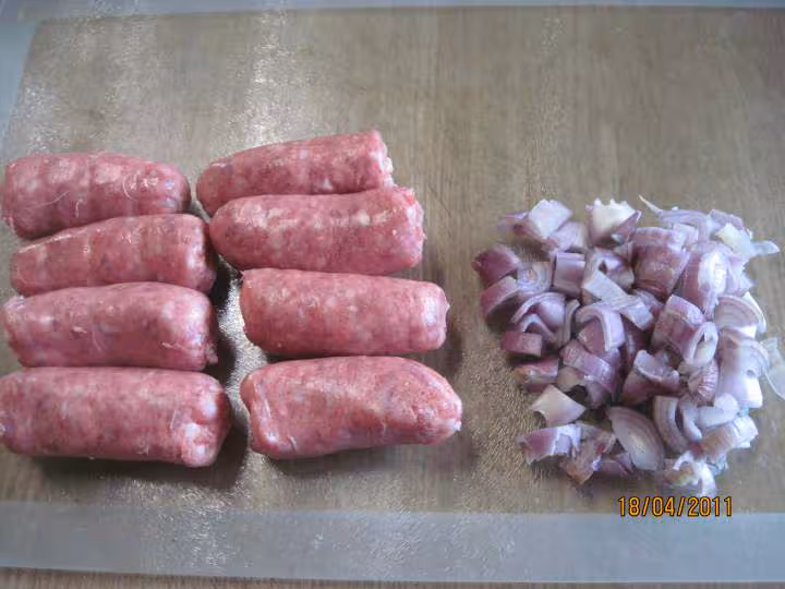 Saucisses de toulouse aux petits legumes