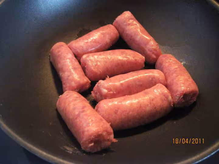 Saucisses de toulouse aux petits legumes