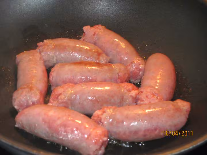 Saucisses de toulouse aux petits legumes