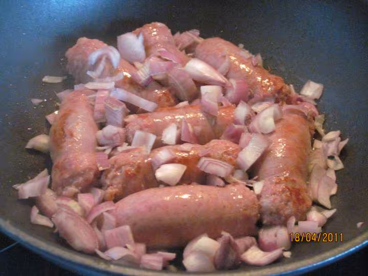 Saucisses de toulouse aux petits legumes