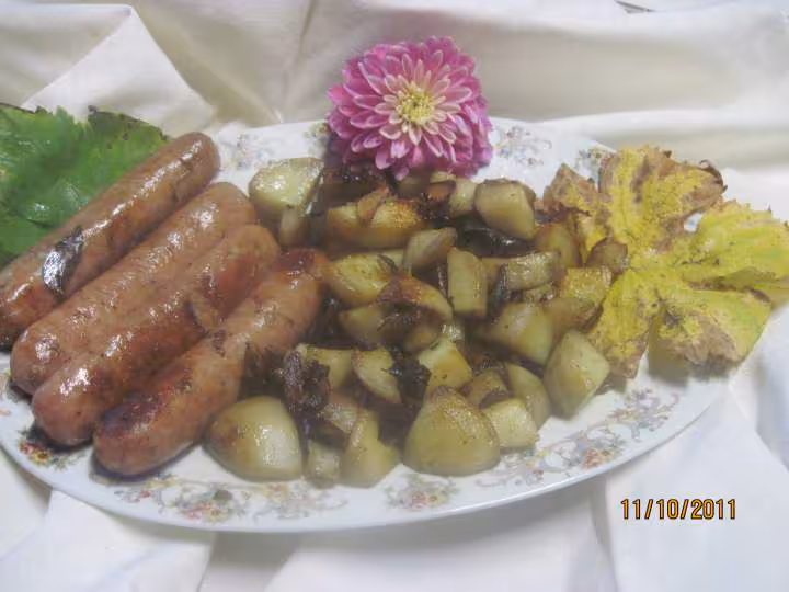 Saucisses de toulouse p de terre au curry