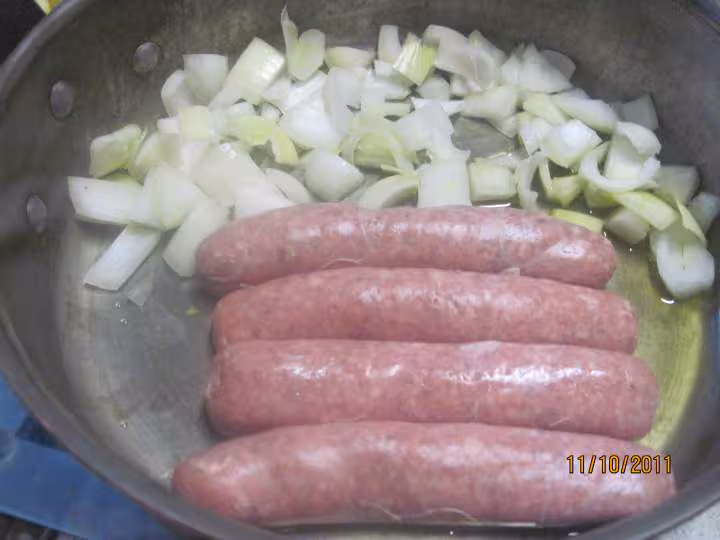 Saucisses de toulouse p de terre au curry