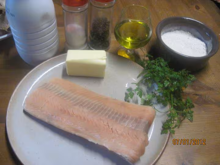 Saumon rose aux pleurotes sauce poisson