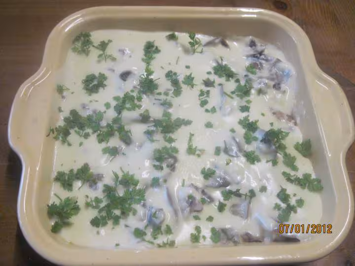 Saumon rose aux pleurotes sauce poisson