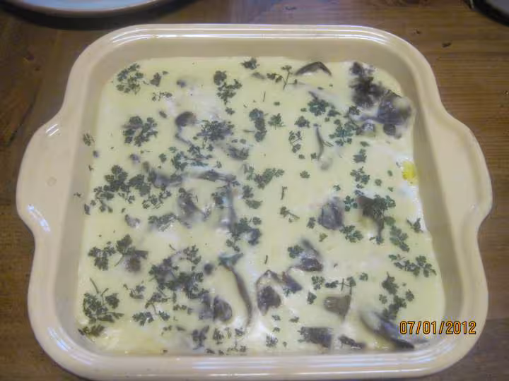 Saumon rose aux pleurotes sauce poisson