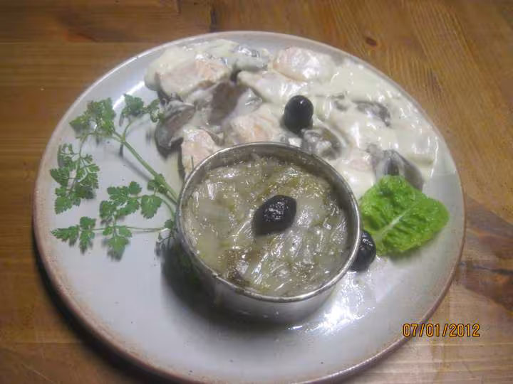 Saumon rose aux pleurotes sauce poisson