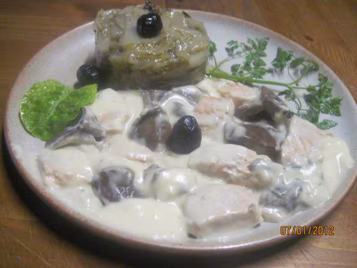 Saumon rose aux pleurotes sauce poisson
