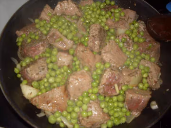 Saute de boeuf aux petits pois