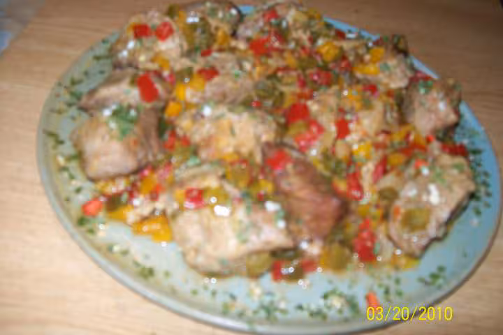Saute de dinde aux 3 poivrons couleurs