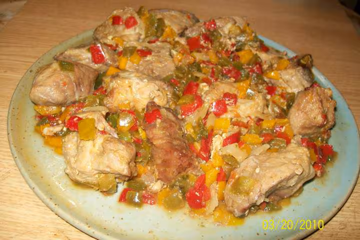 Saute de dinde aux 3 poivrons couleurs