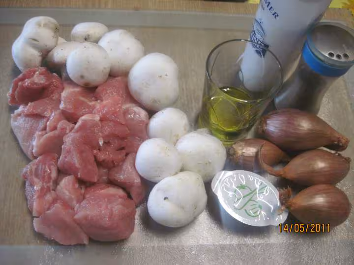 Saute de porc aux champignons epinard