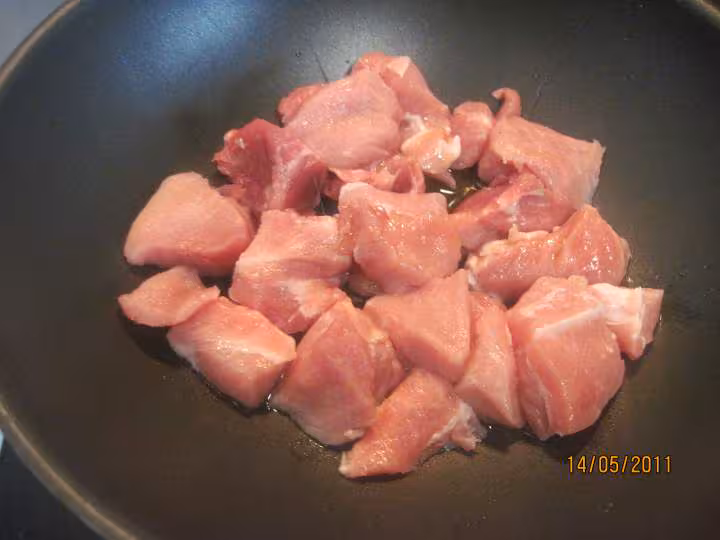 Saute de porc aux champignons epinard