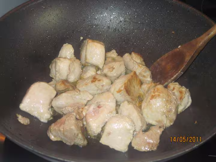 Saute de porc aux champignons epinard