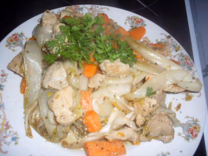 Saute de porc endives carottes