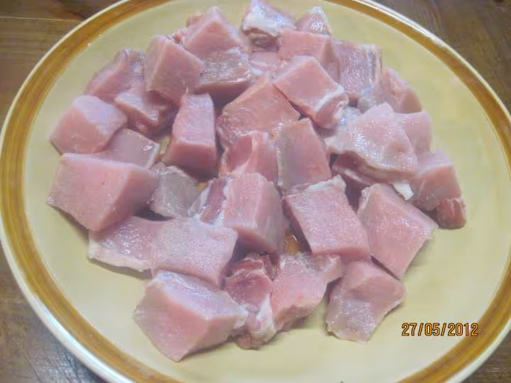 Saute de roti de porc aux legumes et cumin