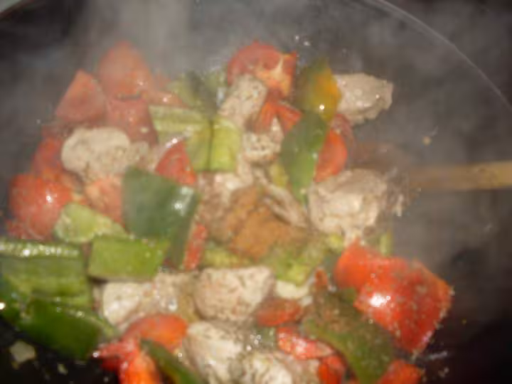 Saute de veau aux poivrons