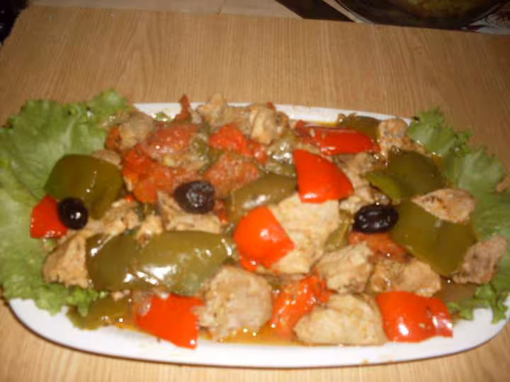 Saute de veau aux poivrons