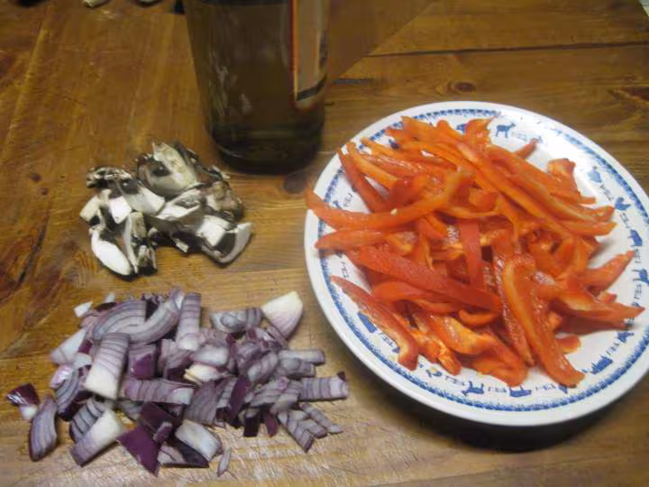 Saute de veau aux poivrons rouge