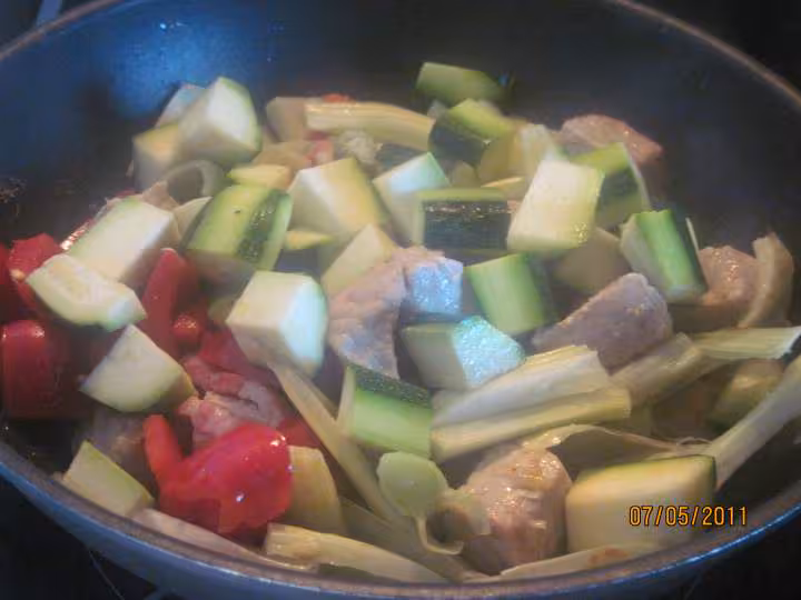 Sauter de porc aux divers legumes