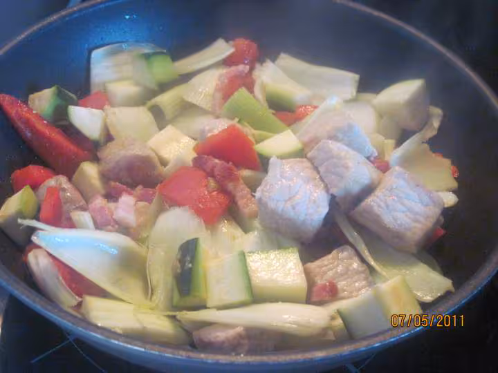 Sauter de porc aux divers legumes