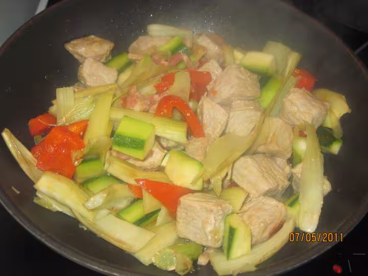 Sauter de porc aux divers legumes