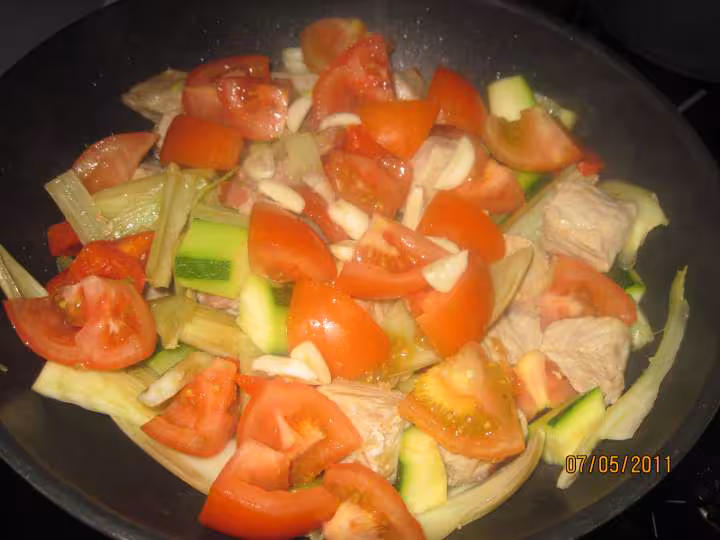 Sauter de porc aux divers legumes