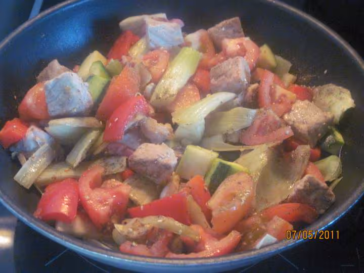Sauter de porc aux divers legumes