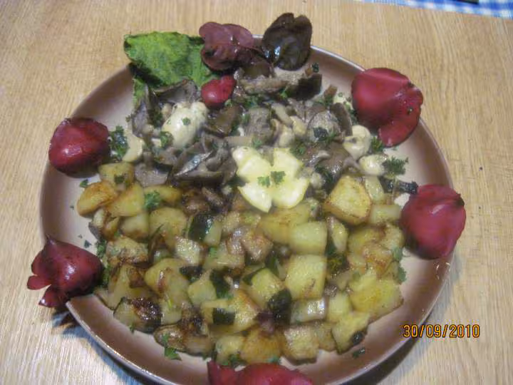 Sauter p de terre courgette servi de champignons des pres