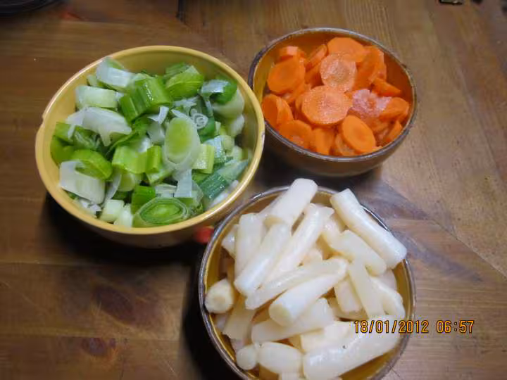 Soupe de carottes poireaux salsifis au mo
