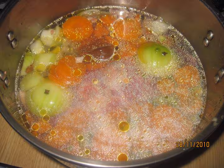 Soupe de pois casses carttes viande de boeuf