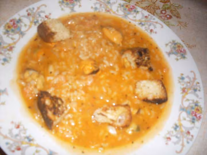 Soupe de riz aux moules crevettes