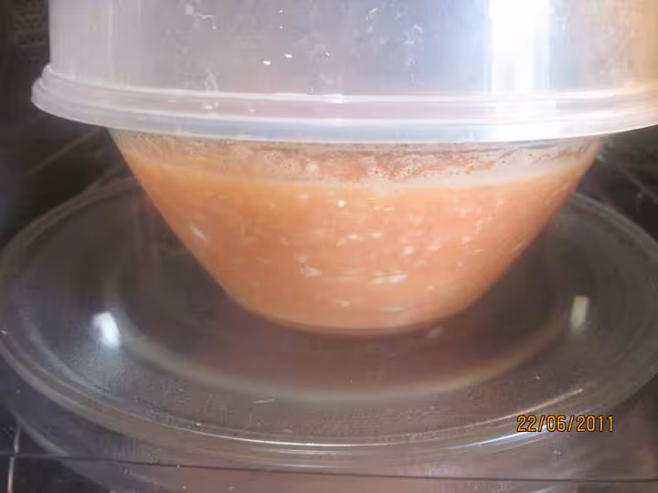 Soupe de tomates courgette oignon au mo