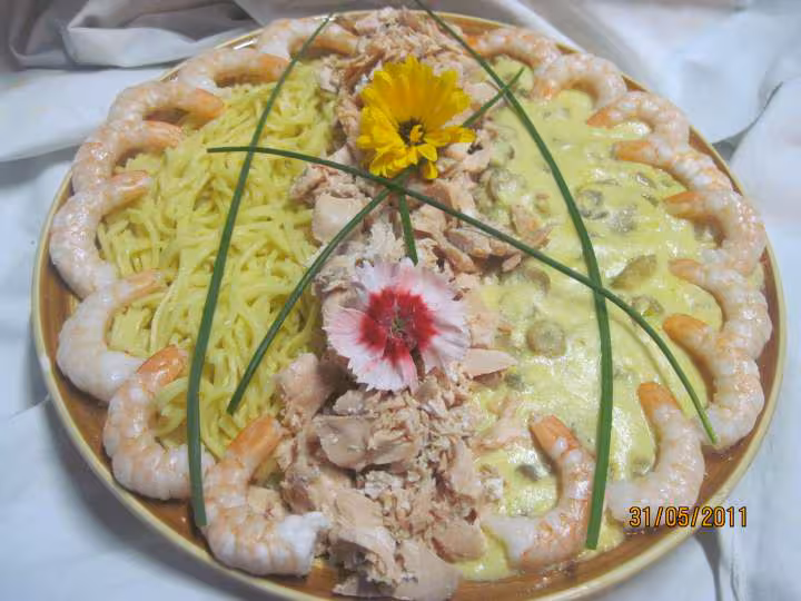 Spaghetti au saumon rose et sauce champignons