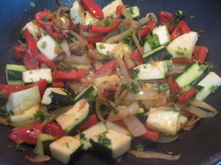 Spaghettis aux legumes de ratatouille