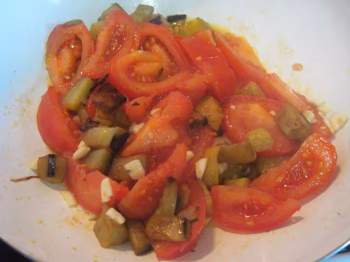 Spaghettis aux legumes de ratatouille