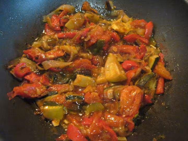Spaghettis aux legumes de ratatouille
