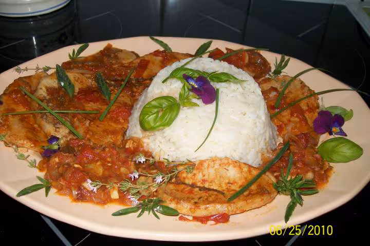 Steak de porc au riz sauce massale