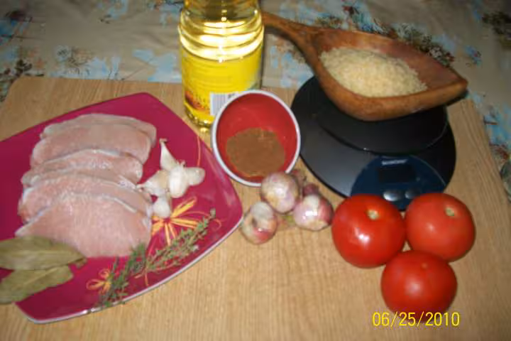 Steak de porc au riz sauce massale