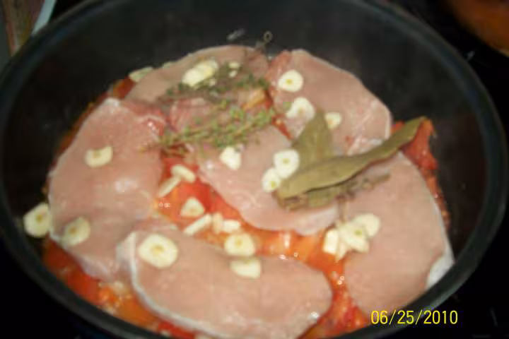 Steak de porc au riz sauce massale