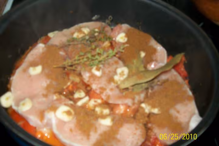 Steak de porc au riz sauce massale