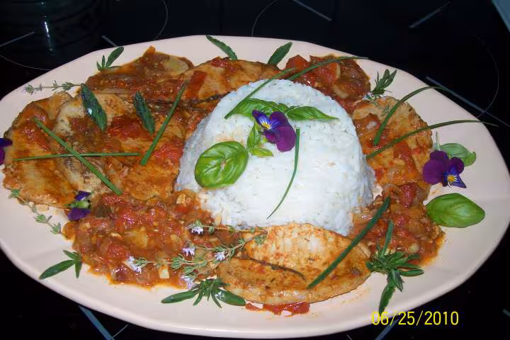 Steak de porc au riz sauce massale