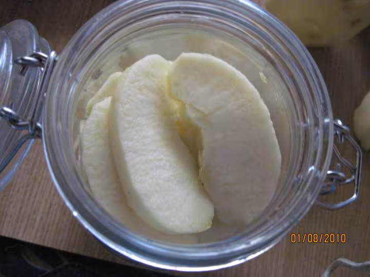 Sterilisation de pommes au sirop