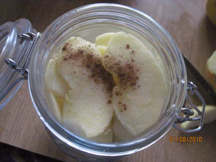 Sterilisation de pommes au sirop