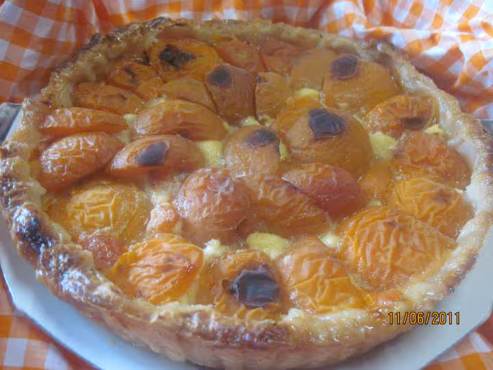 Tarte a la creme d anis verte aux abricots